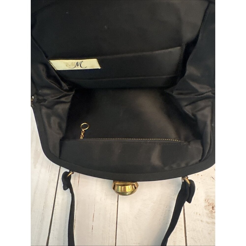 Vintage MM Morris Moskowitz Faille Satin Black Evening Purse/ Handbag 9x6x3” EUC - Picture 5 of 7
